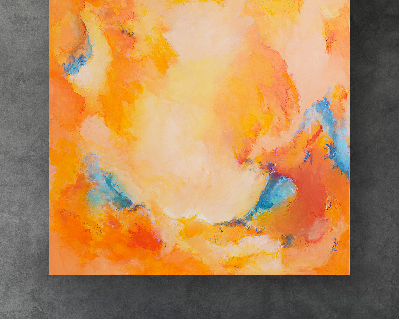 orange abstract canvas art